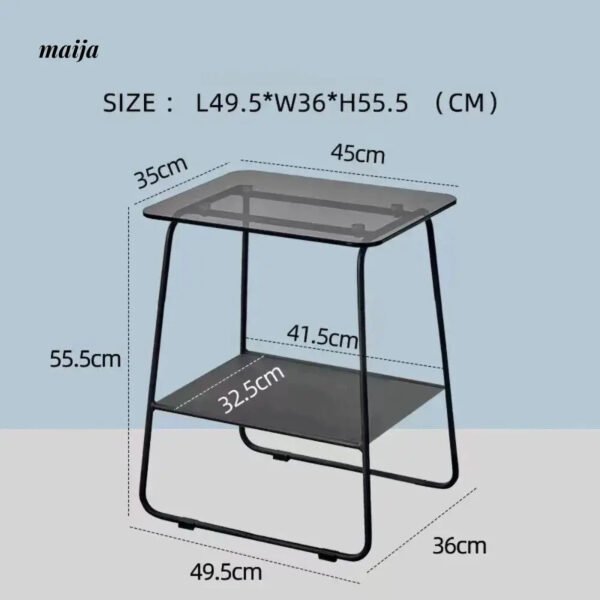 MIKA Mini Glass Metal Bedside Table - Image 8