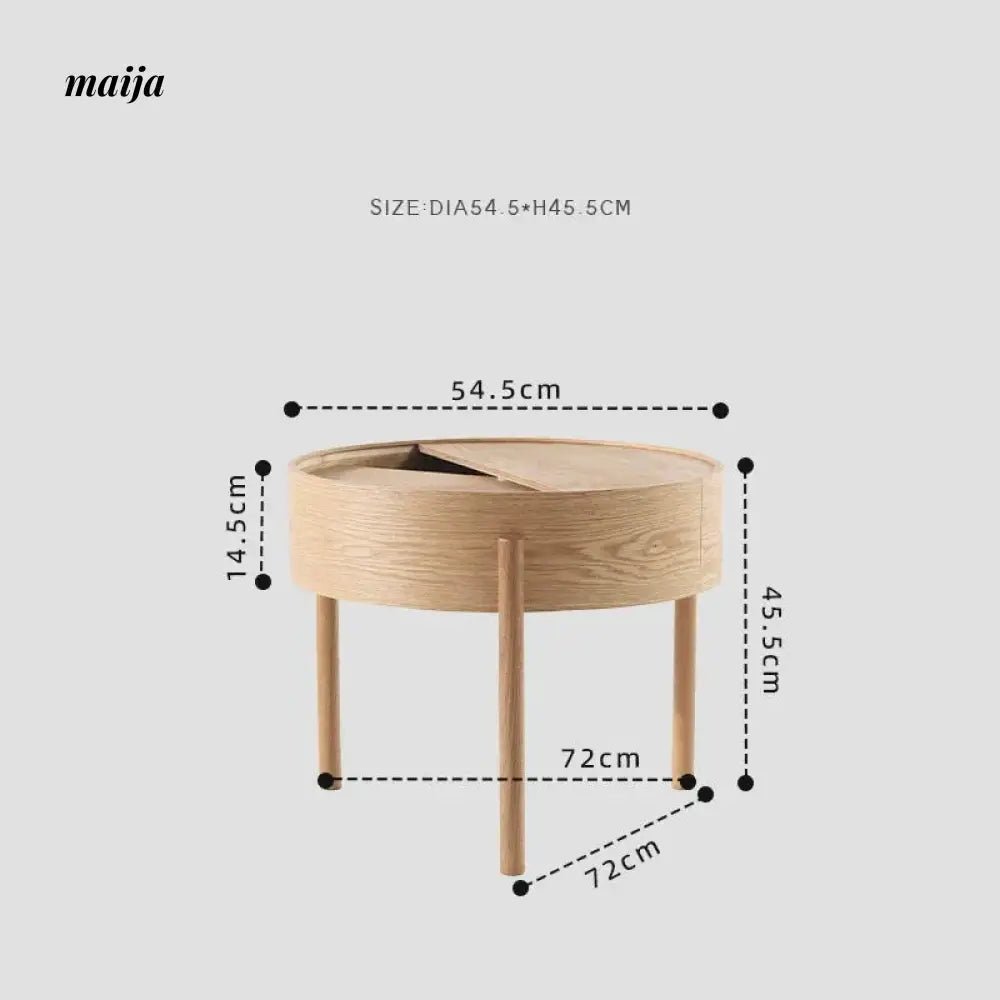MIKA Multifunctional Solid Wood Storage Side Table - Image 6