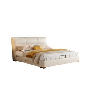 DIPU Dawson Creamy Wind Modern Leather Bed