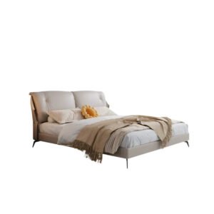 DIPU Emelia Minimalist Cream Designer Bed