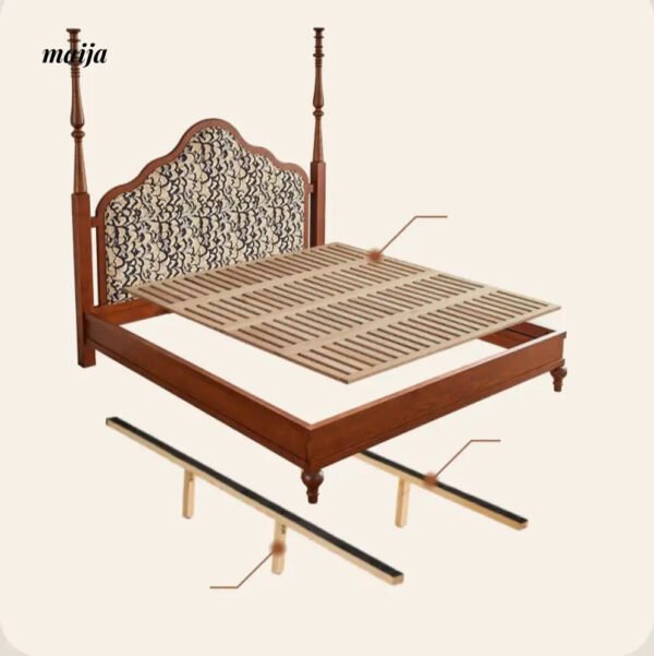DOSMARS Evelyn Allory Wood Solid Bed - Image 2