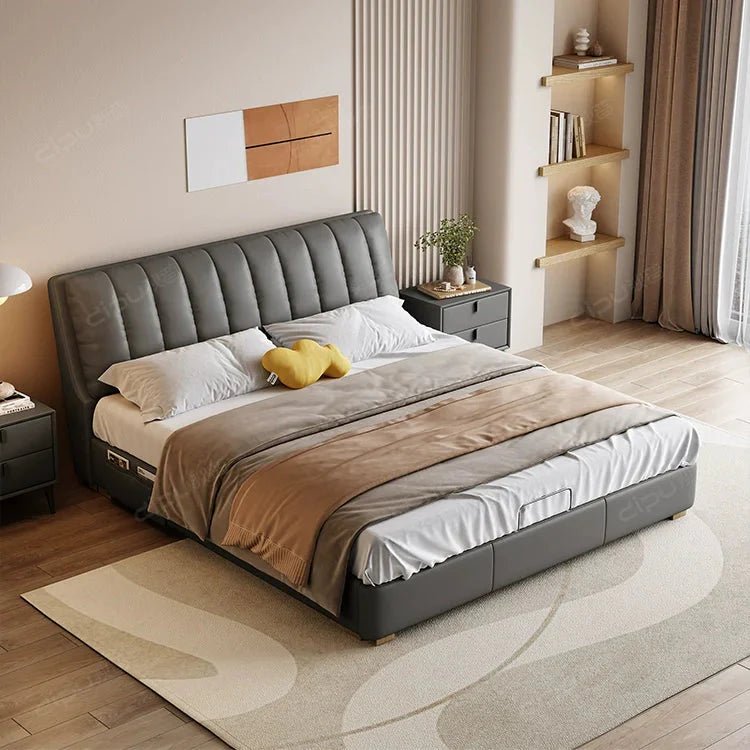 DIPU Ivy Minimalist Russian Pine Leather Sofa - Image 5