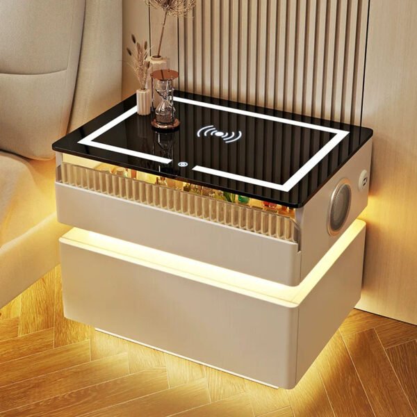 BESTFU Zephyr Smart Bedside Table with Sleek Functionality - Image 11