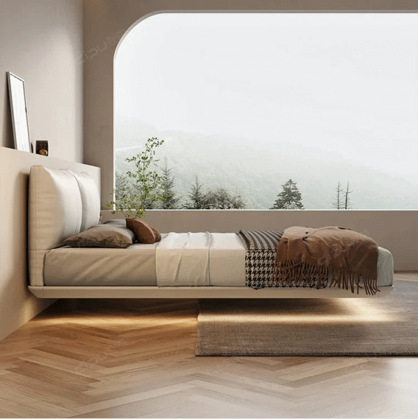 DIPU Diego Minimal Suspended Leather Bed - Image 4