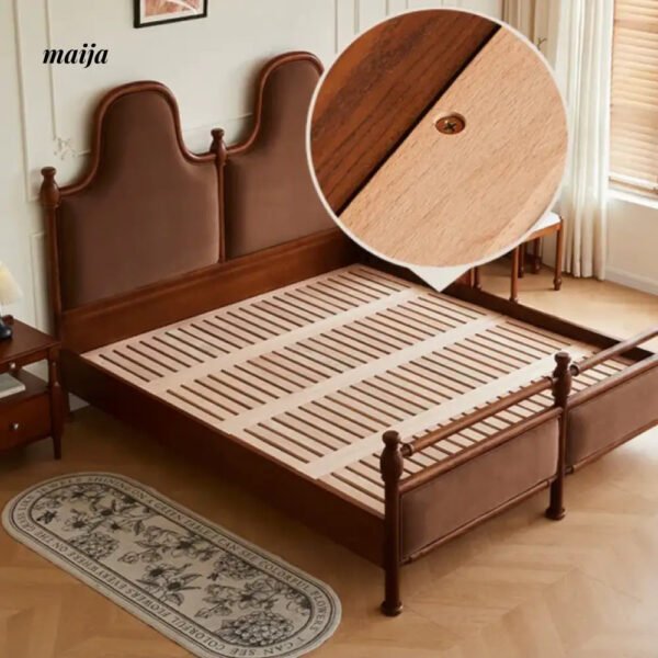 DOSMARS Hugo French Solid Wood Double Bed - Image 4