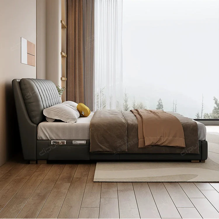 DIPU Ivy Minimalist Russian Pine Leather Sofa - Image 6