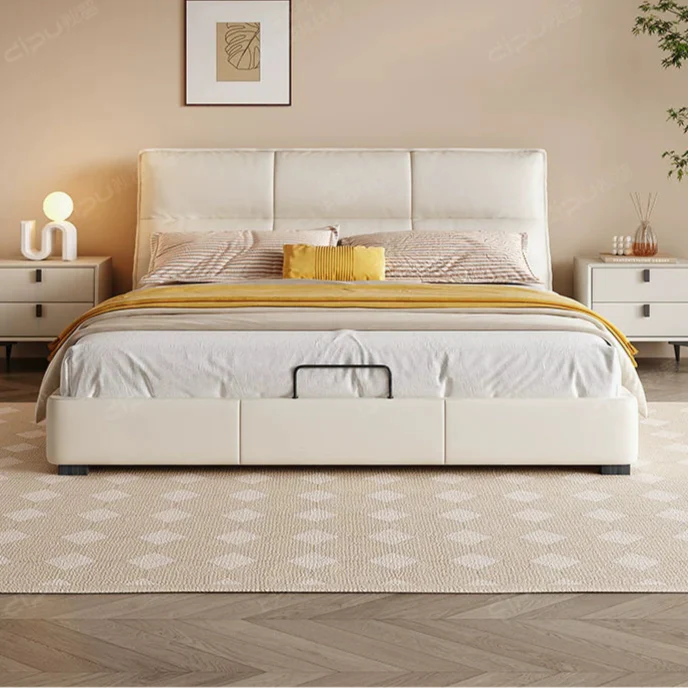 DIPU Dawson Creamy Wind Modern Leather Bed - Image 4