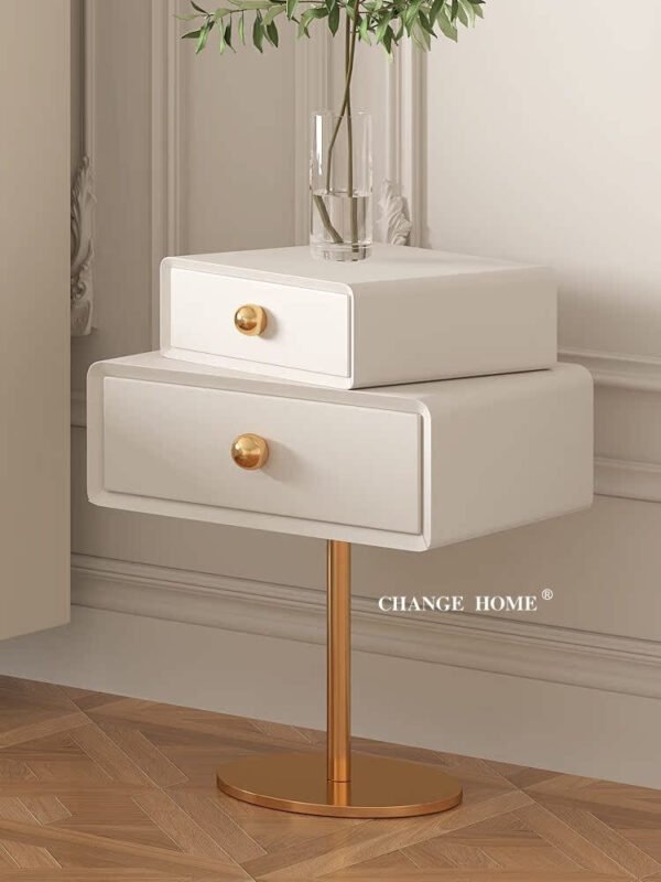 CH Oliver Creative Art Minimalist Storage Bedside Table - Image 9