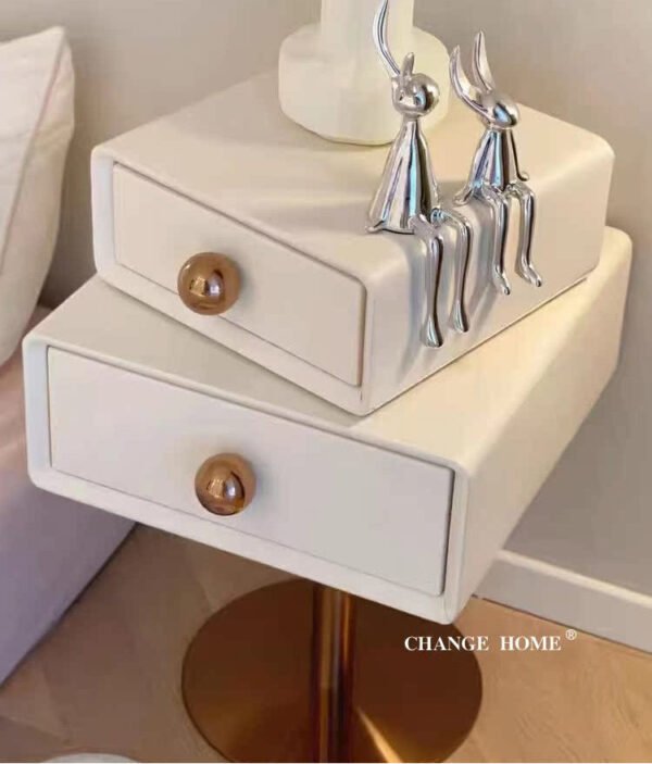 CH Oliver Creative Art Minimalist Storage Bedside Table - Image 17