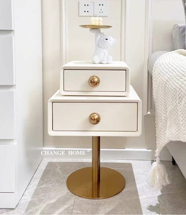 CH Oliver Creative Art Minimalist Storage Bedside Table - Image 18