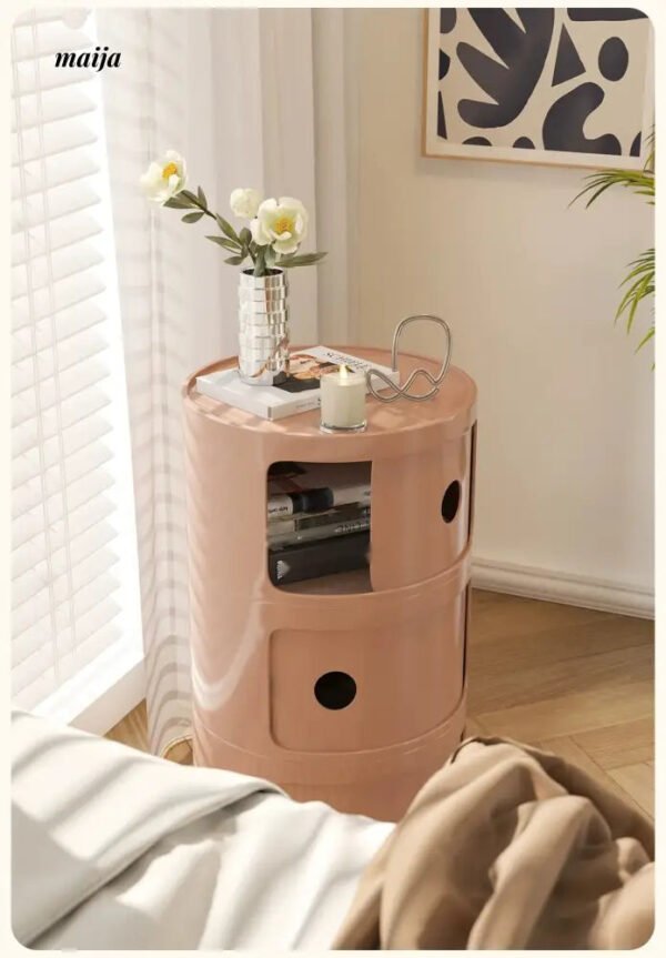 PUMPKIN BOX Round Minimalist Bedside Table - Image 7