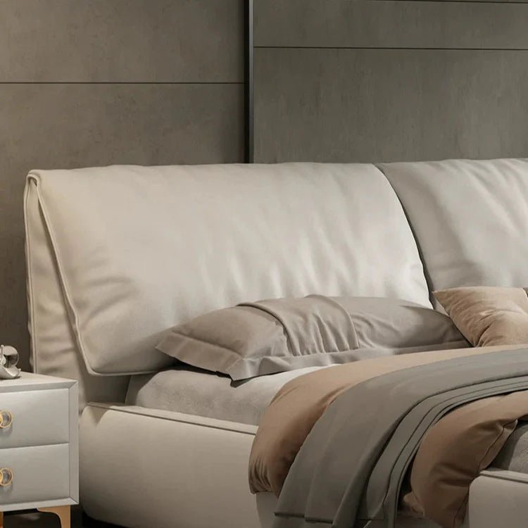 LATE AUTUMN Minimalist Italian Double Leather Bed - Image 7