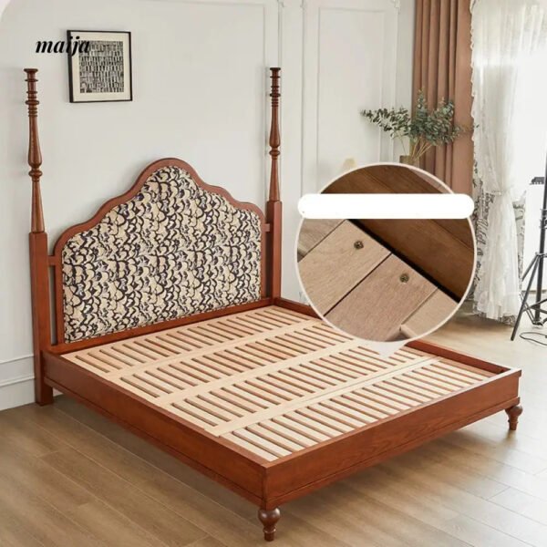 DOSMARS Evelyn Allory Wood Solid Bed - Image 6
