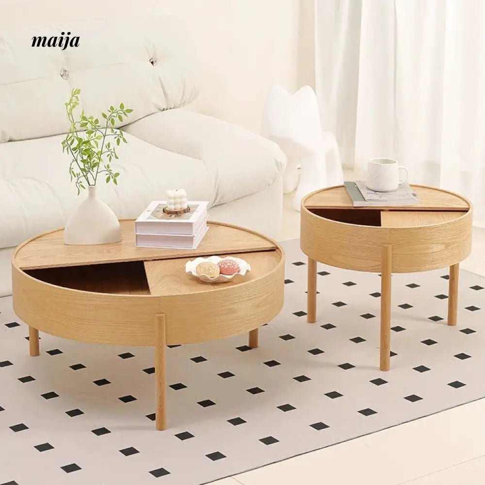 MIKA Multifunctional Solid Wood Storage Side Table - Image 2