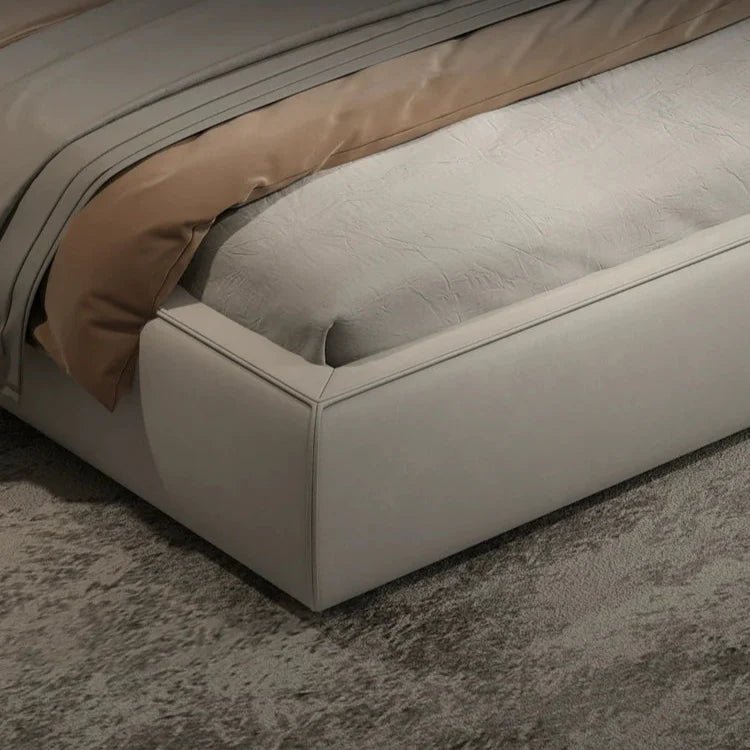 LATE AUTUMN Minimalist Italian Double Leather Bed - Image 9