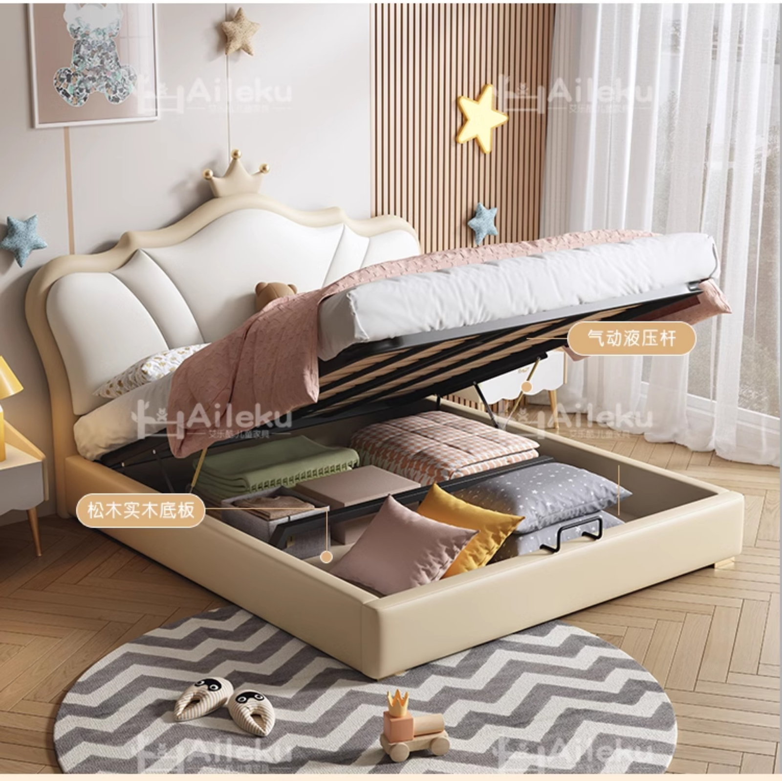 MORNING FOREST Isabella Crowned Minimalist Princess Bed - Image 12