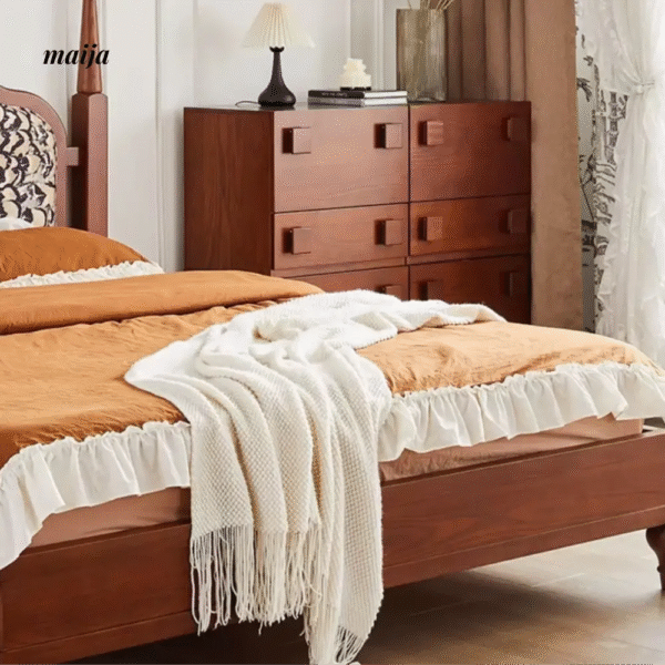 DOSMARS Evelyn Allory Wood Solid Bed - Image 10