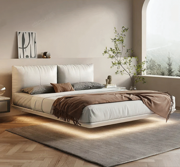 DIPU Diego Minimal Suspended Leather Bed