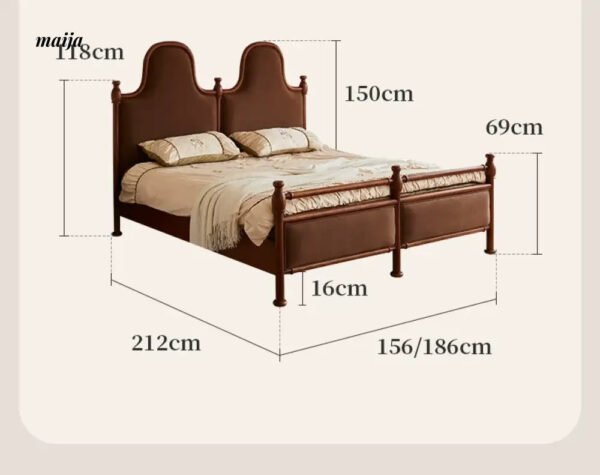 DOSMARS Hugo French Solid Wood Double Bed - Image 11