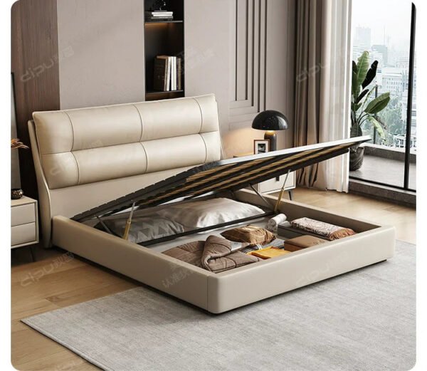 DIPU Cecilia Yellow Cowhide Bed - Image 7