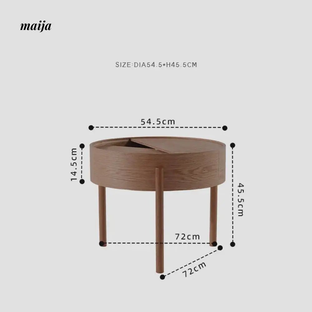 MIKA Multifunctional Solid Wood Storage Side Table - Image 8