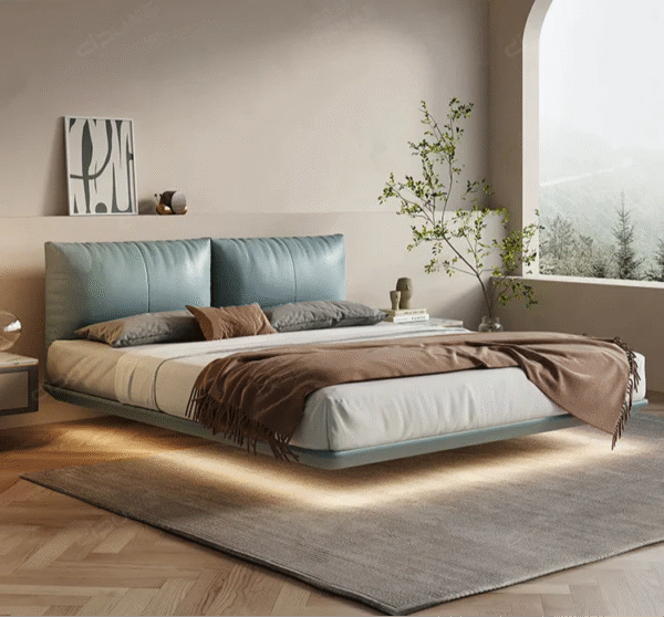 DIPU Diego Minimal Suspended Leather Bed - Image 12