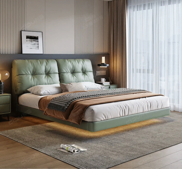 DIPU Maisie Cream Skin Leather Bed - Image 14