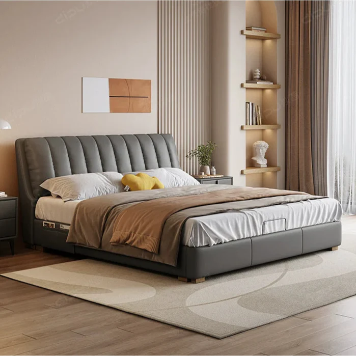 DIPU Ivy Minimalist Russian Pine Leather Sofa - Image 11