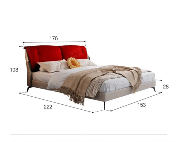 DIPU Emelia Minimalist Cream Designer Bed - Image 16