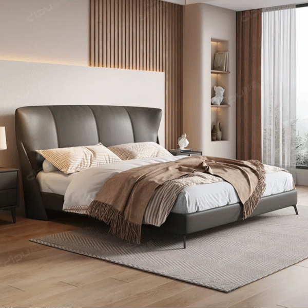 DIPU Brylee Cream Modern Scandinavian Bed - Image 11