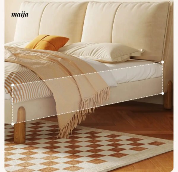 YUMENG Solid Wood Fabric Bed - Image 3