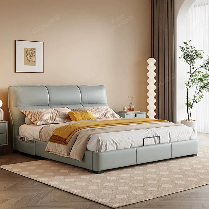 DIPU Dawson Creamy Wind Modern Leather Bed - Image 11