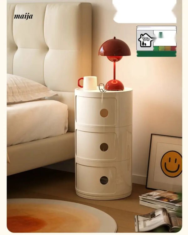PUMPKIN BOX Round Minimalist Bedside Table - Image 13