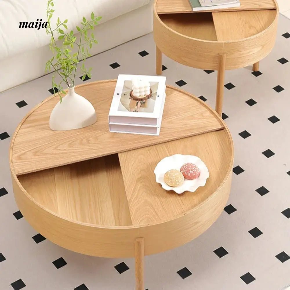 MIKA Multifunctional Solid Wood Storage Side Table - Image 5
