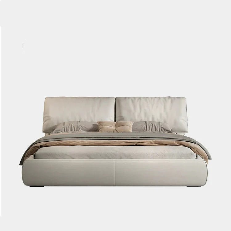 LATE AUTUMN Minimalist Italian Double Leather Bed - Image 11