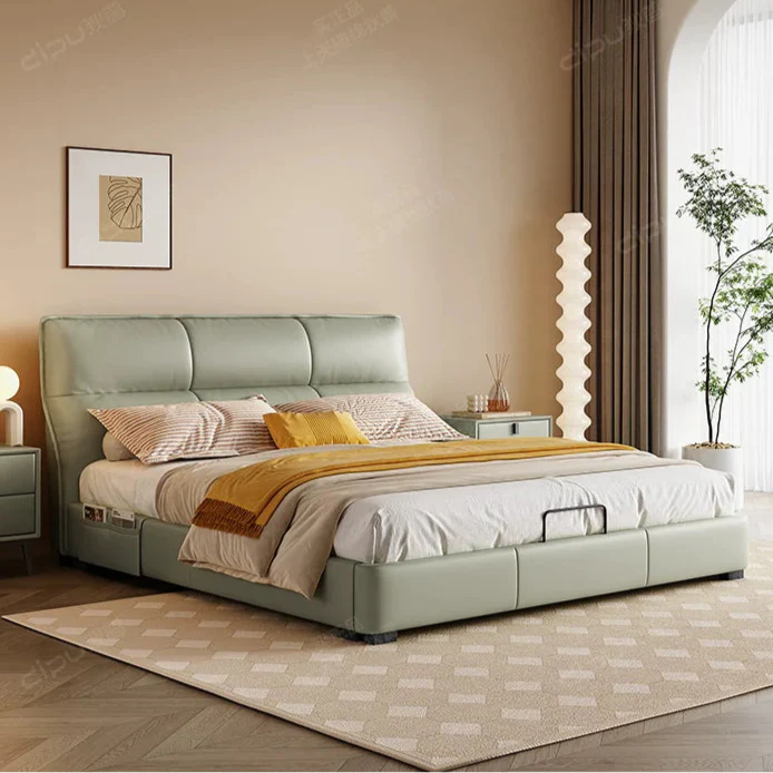 DIPU Dawson Creamy Wind Modern Leather Bed - Image 12