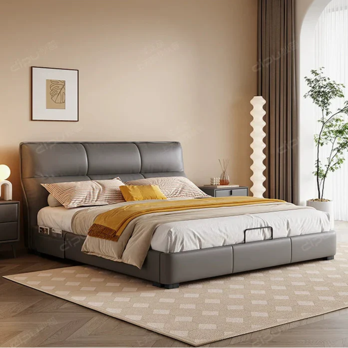 DIPU Dawson Creamy Wind Modern Leather Bed - Image 13