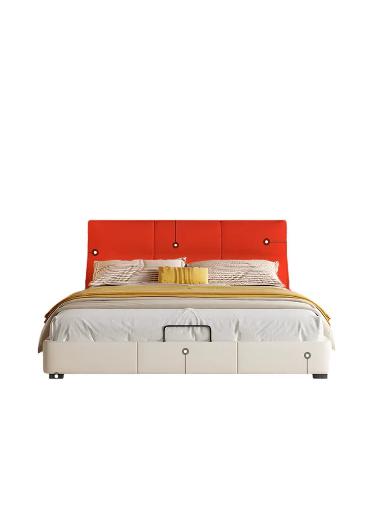 DIPU Dawson Creamy Wind Modern Leather Bed - Image 14