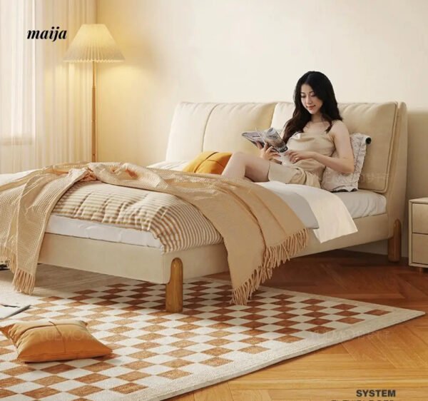 YUMENG Solid Wood Fabric Bed - Image 6