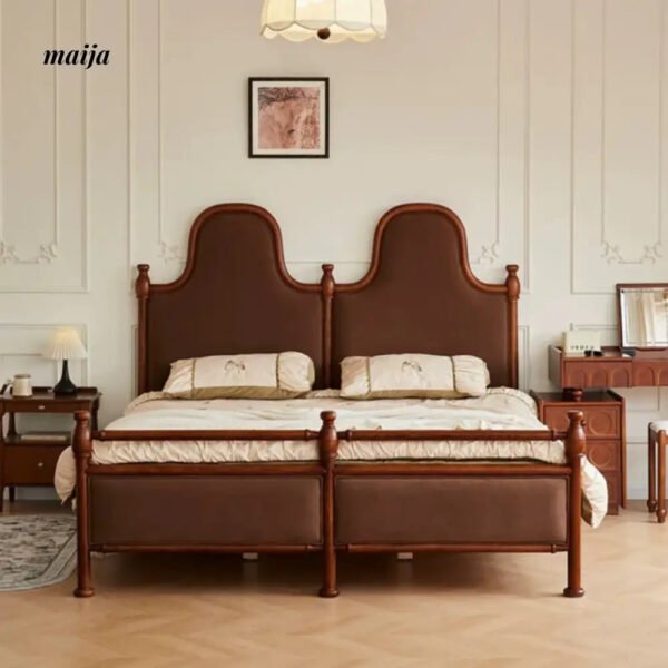 DOSMARS Hugo French Solid Wood Double Bed - Image 13