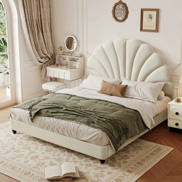DOSMARS Ava Dama Velvet Double Bed - Image 6