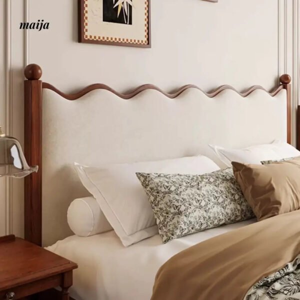 DOSMARS Claire Creamy Retro Solid Wood Bed - Image 15