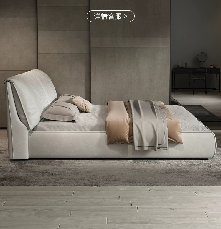 LATE AUTUMN Minimalist Italian Double Leather Bed - Image 20