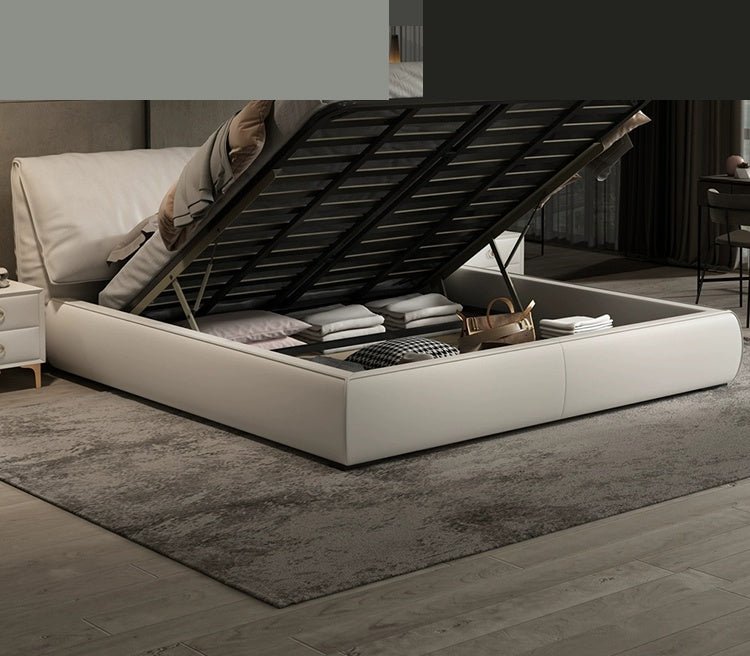 LATE AUTUMN Minimalist Italian Double Leather Bed - Image 21