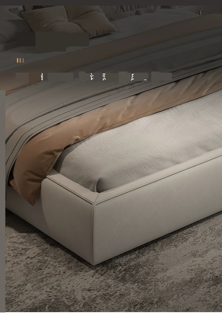 LATE AUTUMN Minimalist Italian Double Leather Bed - Image 23