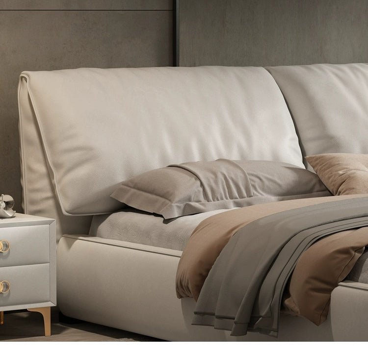 LATE AUTUMN Minimalist Italian Double Leather Bed - Image 15