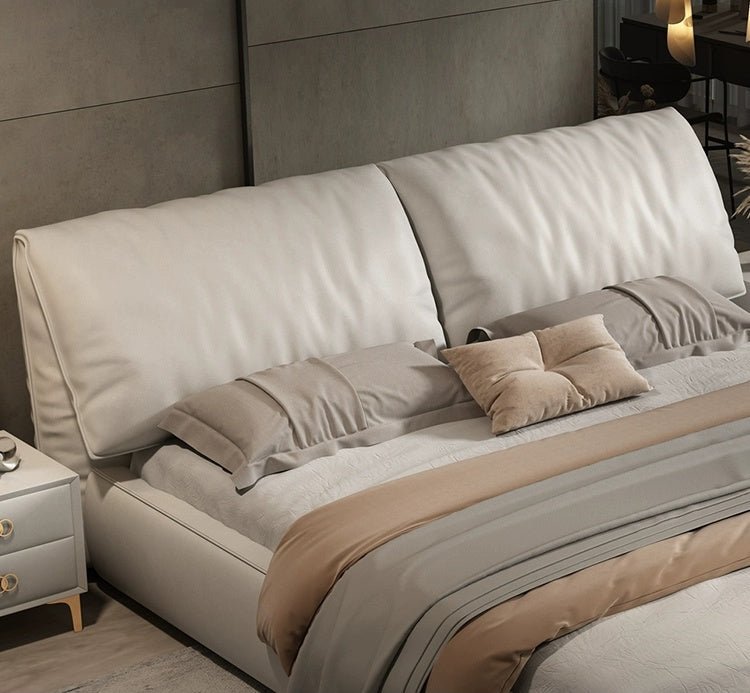 LATE AUTUMN Minimalist Italian Double Leather Bed - Image 16