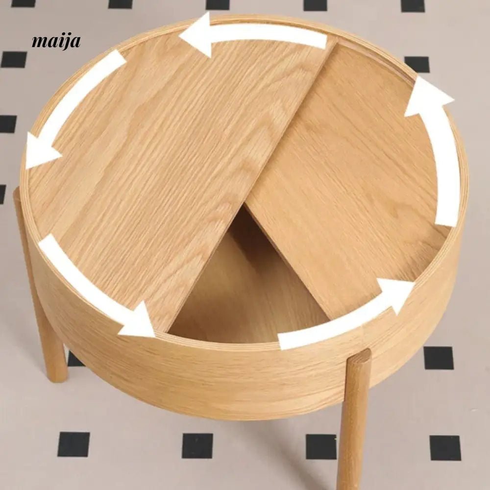 MIKA Multifunctional Solid Wood Storage Side Table - Image 3