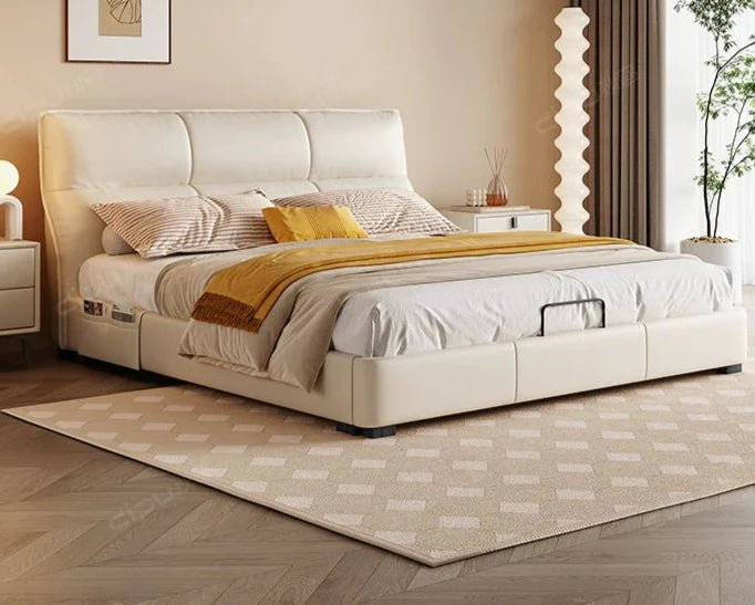 DIPU Dawson Creamy Wind Modern Leather Bed - Image 16