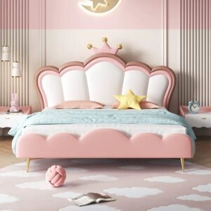 MORNING FOREST Elowen Dreamy Pink Crown Bed
